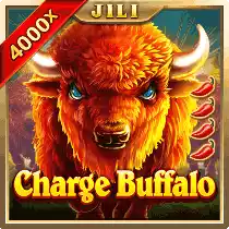 Intense "Charge Buffalo" slot game icon with a 4000x jackpot promise by JILI.