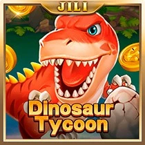 "Dinosaur Tycoon" fishing game icon with a vibrant T-Rex, part of JILI's jackpot series.