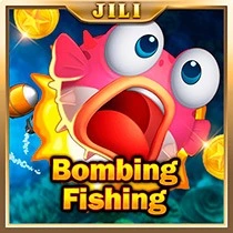 "Bombing Fishing" game icon with a cartoon fish and explosive backdrop by JILI.