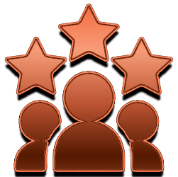 Three stylized figures with bronze stars above, representing expert reviews at Nuebe Gaming.
