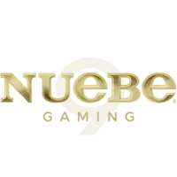 The official Nuebe Gaming logo in elegant gold lettering on a transparent background.