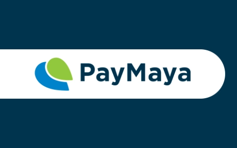 PayMaya logo on a blue and white background.