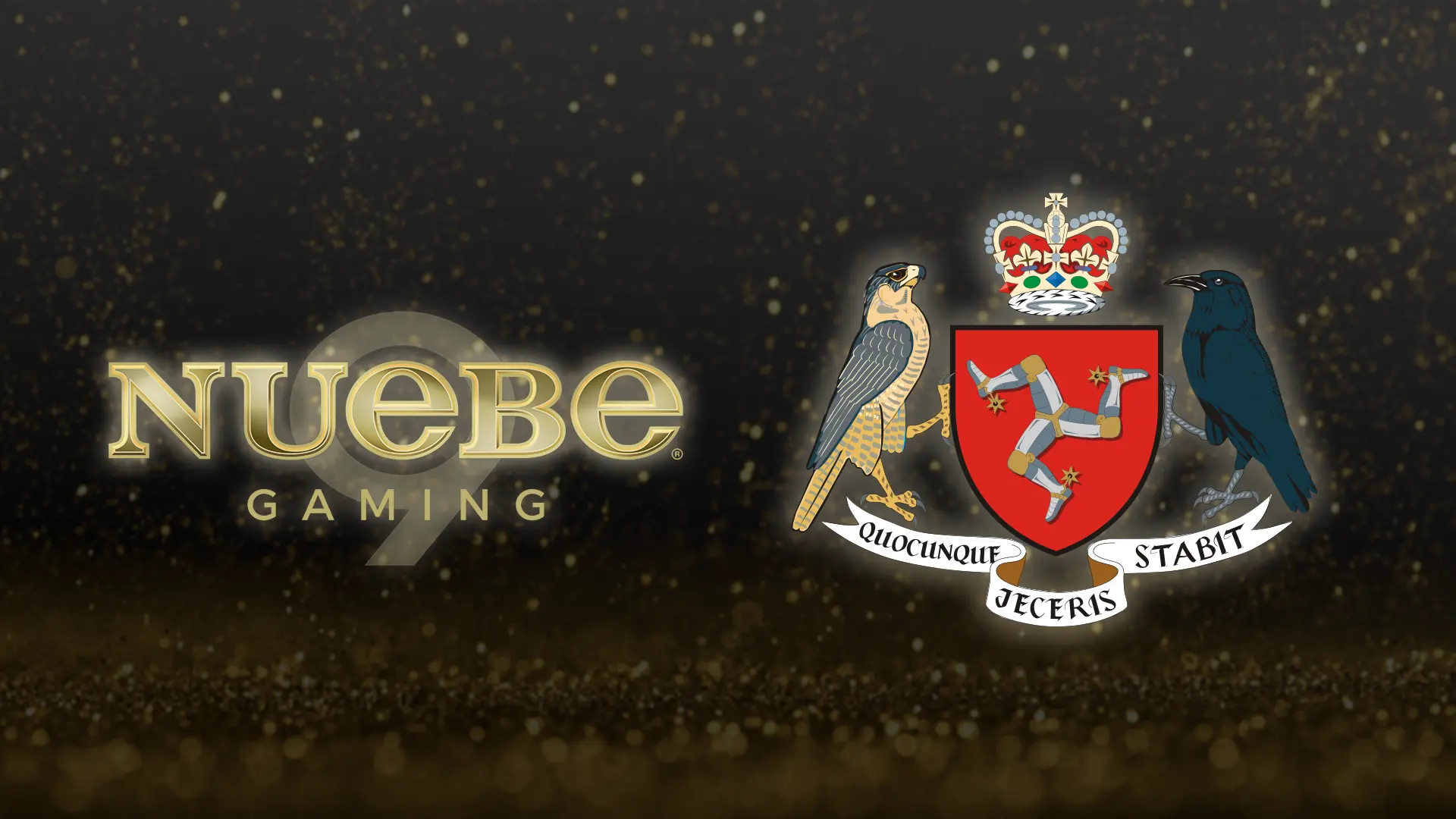 Official Nuebe Gaming logo alongside the Isle of Man Gambling Supervision Commission crest.