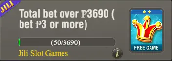 Progress bar indicating the player's current bet total against the threshold to receive a Free Game Card in Super Ace.